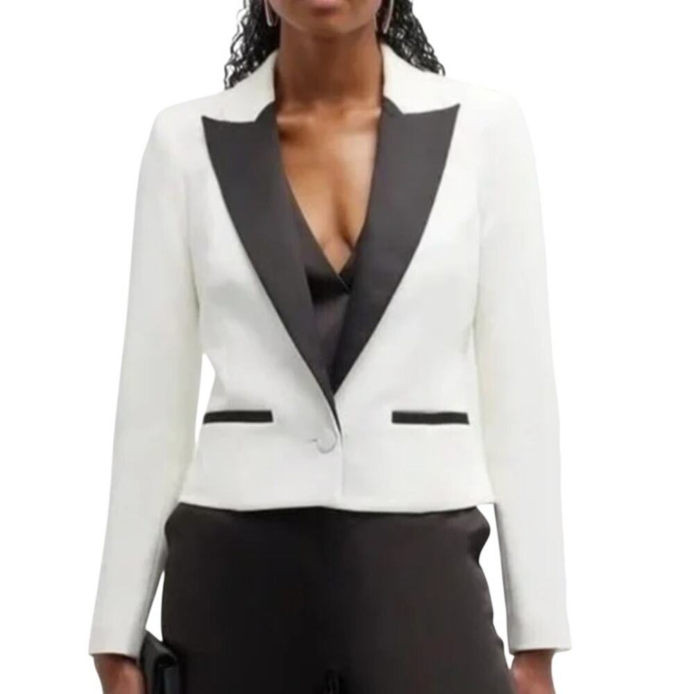 L'Agence Tuxedo Cropped Blazer Jacket Statement Career Evening Going Out 0